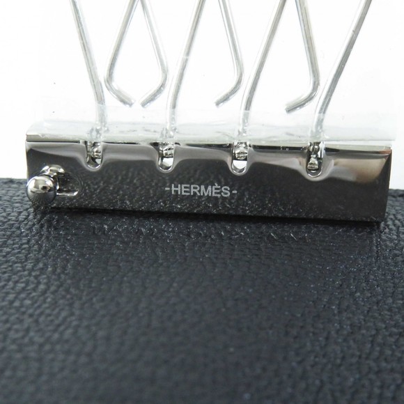 Hermes Hermes Chevre 4-piece Key Holder Black Leather Key...